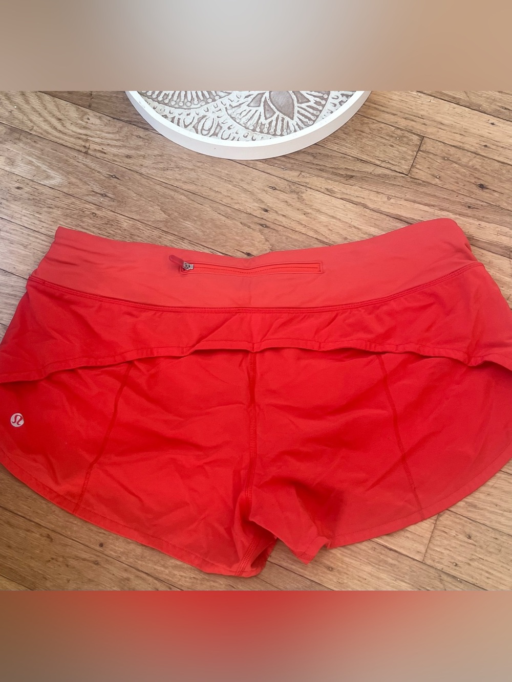 Lululemon Athletic Shorts Trio - black Camo, orange- bundle size 10&12 - Picture 3 of 7